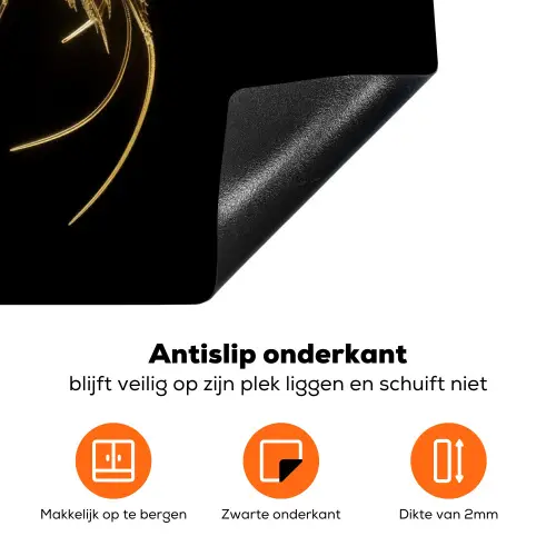 Garnalen - Zwart - Goud - Dieren Inductie beschermer vinyl 3mm klein -zzzzzzz-td-onderkant