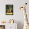 Hert - Gewei - Gras - Natuur - Dieren - Groen fotolijst zwart zonder passe partout klein -usfeer4_kinderkamer
