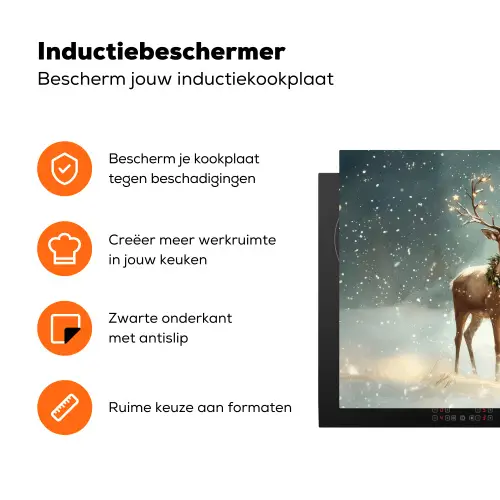 Kerstmagie - Winterwoud - Rendier Inductie beschermer vinyl 3mm klein -zzzzzzz-td-ups