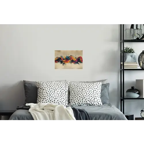 Explosie - Kleurrijk - Vormen - Abstract Muursticker klein -slaapkamer