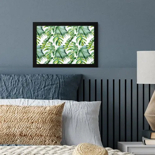 Monstera - Palmblad - Jungle - Tropisch fotolijst zwart zonder passe partout klein -sfeer3