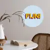 Fijn - Geel - Oranje Wandcirkel behangsticker klein -sfeer3