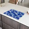 Palmblad - Patroon - Blauw Inductie beschermer vinyl 3mm klein 276 -sfeer8