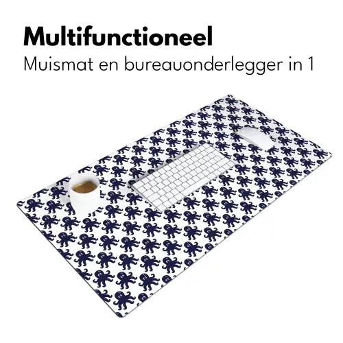 Oceaan - Octo - Blauw - Wit Muismat XXL klein 681 -sfeer4