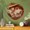 Wereldkaart - Koekjesdeeg - Warme baksfeer Wandcirkel Organisch Plexiglas middel -sfeer2