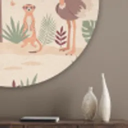 Dieren - Tropisch - Safari - Kleurrijk Akoestische PET Vilt - Rond klein -sfeer5_closeup