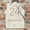 Boomsilhouet beige achtergrond - Klassiek Naambord Huisje klein -sfeer6