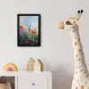 Weide - Bloemen - Kleurrijk fotolijst zwart zonder passe partout klein -usfeer4_kinderkamer