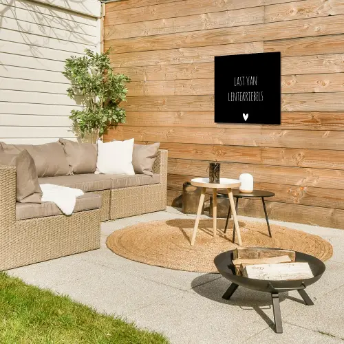 Quotes - Spreuken - Lentekriebels Tuinposter op houten frame 2 cm dik klein -sfeer2