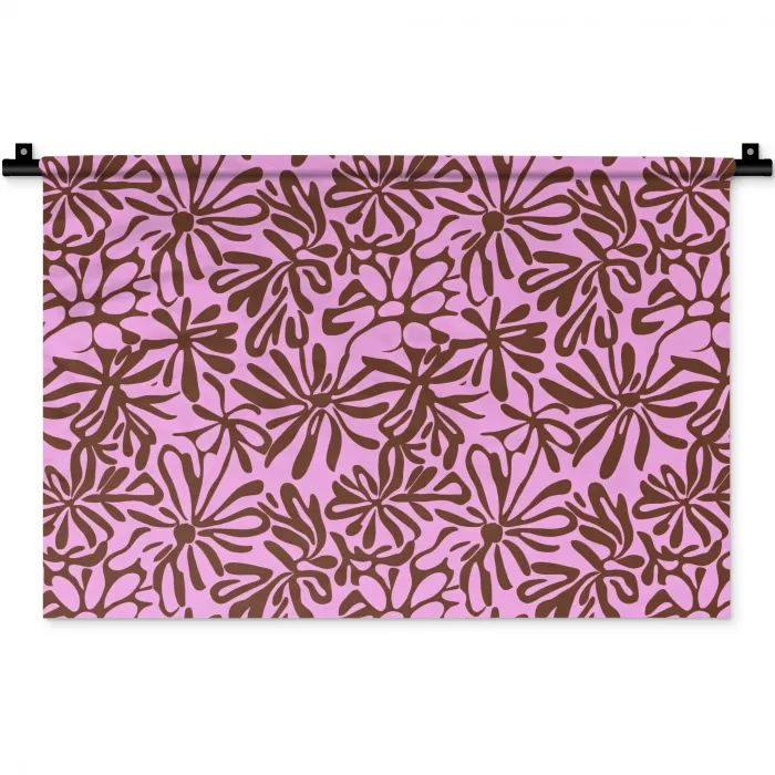 Organisch - Patroon - Roze Wandkleed katoen klein 269 -zz3d