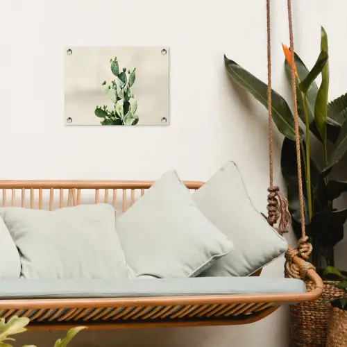 Cactus - Groen - Minimalistisch tuinposter los doek klein -sfeer7