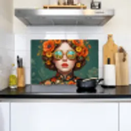 Portret - Vrouw - Kleurrijk - Expressief Inductie beschemer met haakjes klein -sfeer2