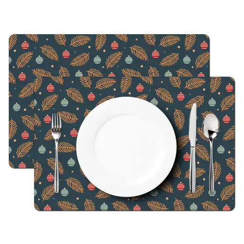 Patroon - Kerst - Symbolen - Donkerblauw Placemat vinyl groot 368 -zzsfeer2_Kitchenyeah-website