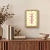 Swag - Roze - Stippen - Geel Light Box met kabel (Tafellamp) klein -sfeer2