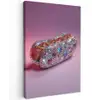 Hotdog - Steentjes - Glitters - Paars canvas 2cm klein -z3d