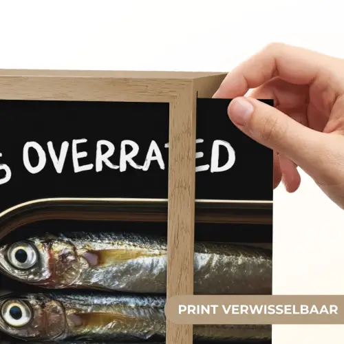 Sardines - Tekst - Vis - Blik Light Box met batterij (Wandlamp) middel -USP_websiteprintNL