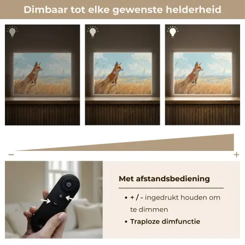 Vos - Gras - Wolken - Oranje Light Box met batterij (Wandlamp) middel -USP_dimbaarNL