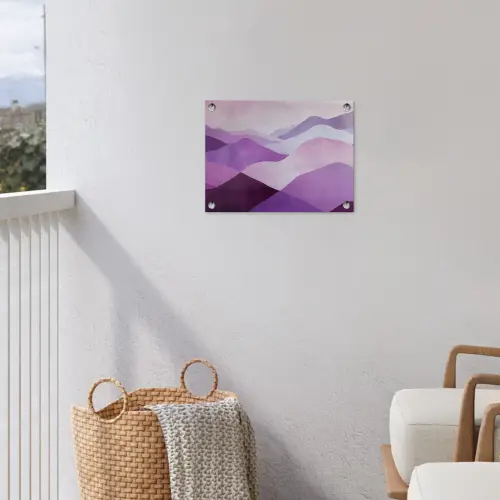 Abstract - Heuvels - Landschap - Paars tuinposter los doek klein -sfeer8