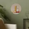 Spaghetti - Melk - Tomaten - Eieren - Brood Akoestische PET Vilt - Rond klein -sfeer2