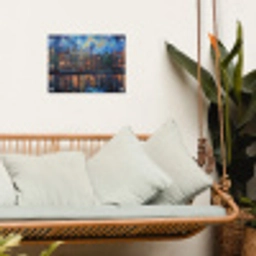Grachten Amsterdam - Huizen - Stad - Kleurrijk tuinposter los doek klein -sfeer7