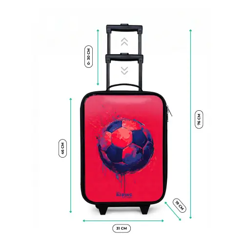 Voetbal - Verf - Blauw - Rood Kinderkoffer - Zwart klein -productfoto_formaten