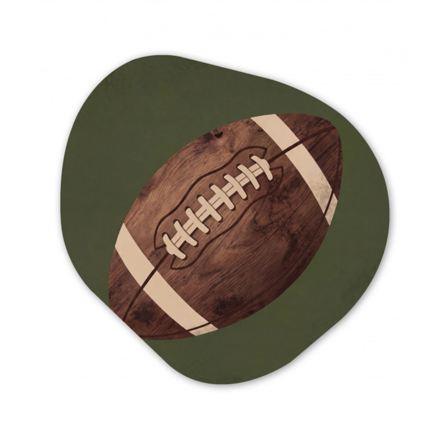 Football - Hout - Sport - Groen Wandcirkel Organisch Forex 3mm klein -3d