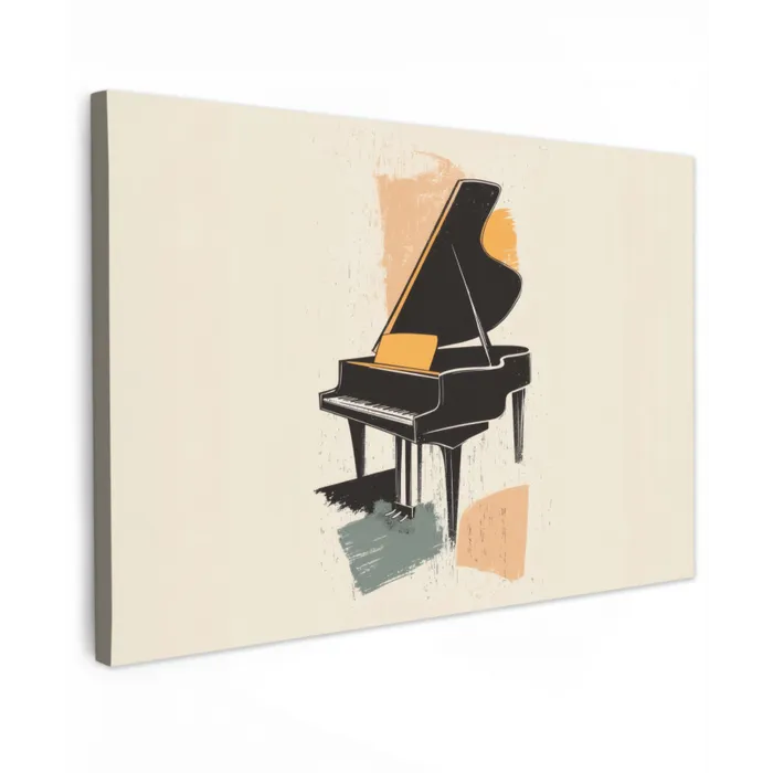 Vleugel - Zwart - Abstract - Illustratie canvas 2cm klein -z3d