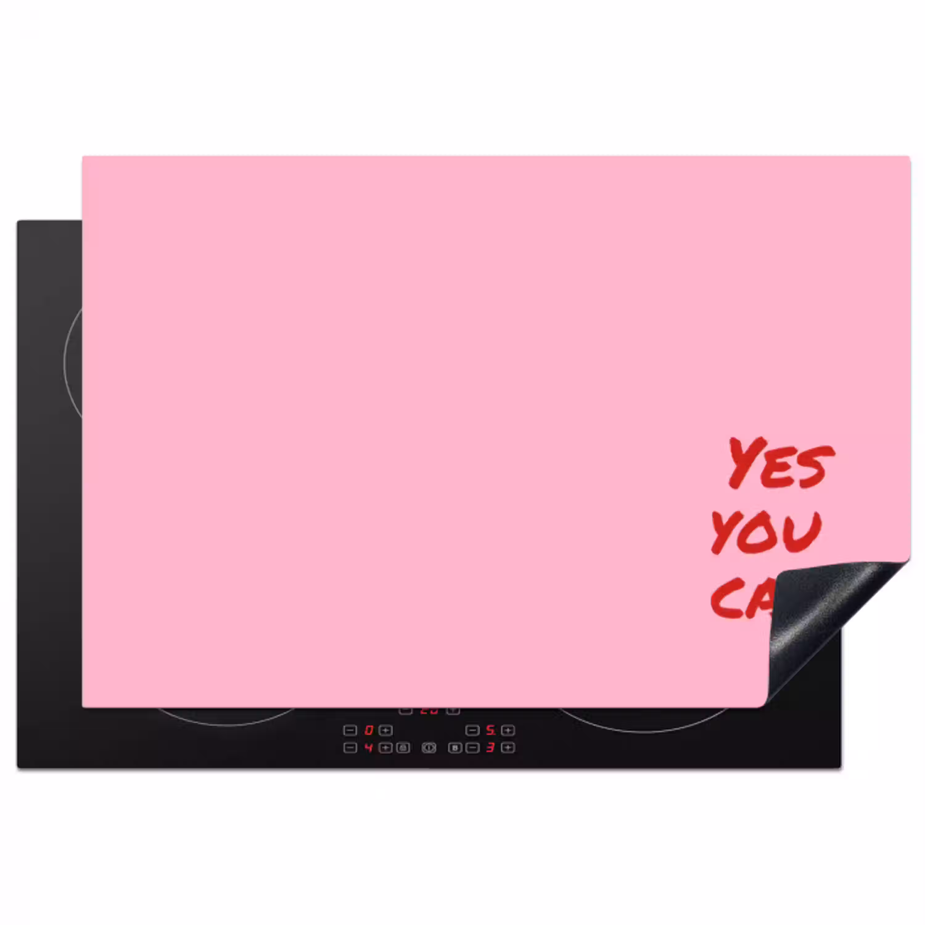 Yes you can do it - Rood - Roze Inductie beschermer vinyl 3mm klein -3d