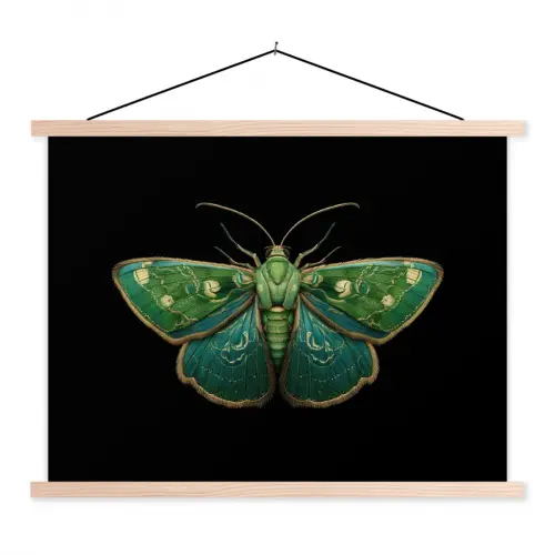 Mot - Levendig - Groen textielposter latten blank klein -3d