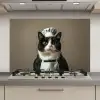 Kat - Kokskleding - Zwart - Wit keuken achterwand spatscherm klein -3d_website