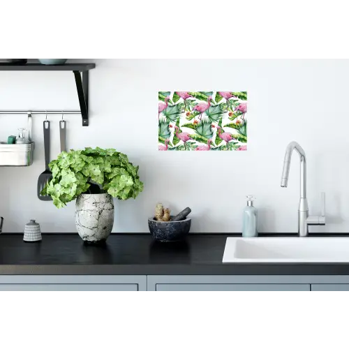 Bladeren - Flamingo - Bloemen - Jungle Muursticker klein -keuken