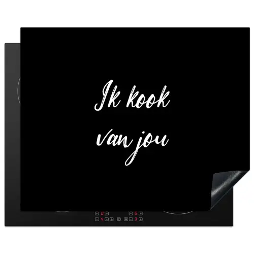 Quotes - Spreuken - Ik kook van jou - Liefde - Partner Inductie beschermer vinyl 3mm groot -3d