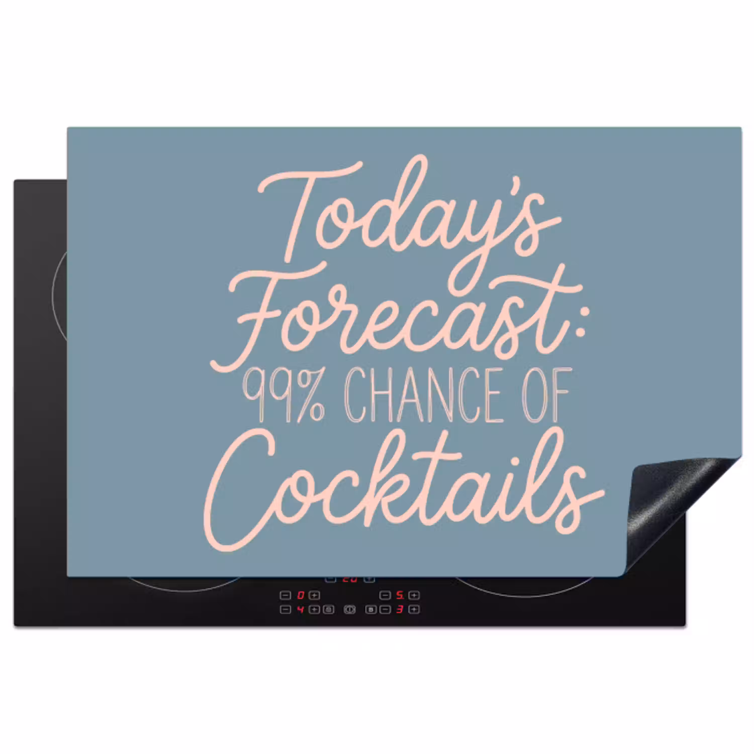 Today's Forecast - Cocktails - Blauw Inductie beschermer vinyl 3mm klein -3d