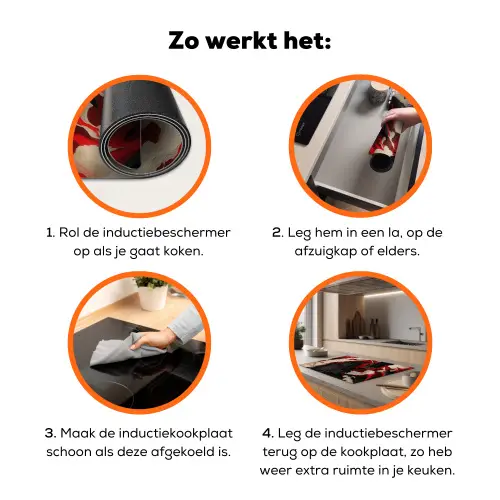 Krijger - Draak - Zwart - Rood - Rook Inductie beschermer vinyl 3mm klein -zzzzzzz-td-werking