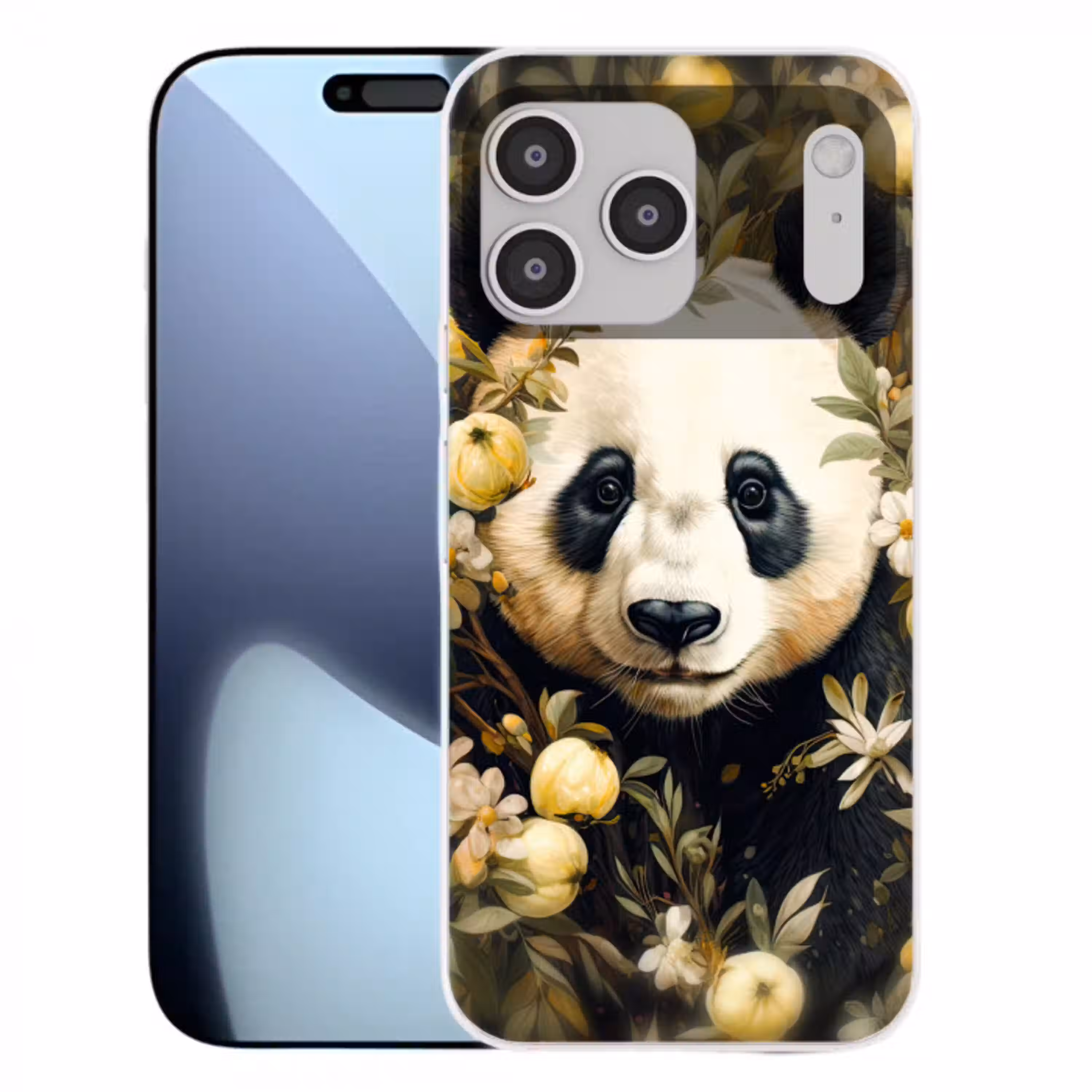 Panda - Pandabeer - Wilde dieren - Natuur - Bloemen Telefoonhoesje iPhone 17 Pro Max klein -3d