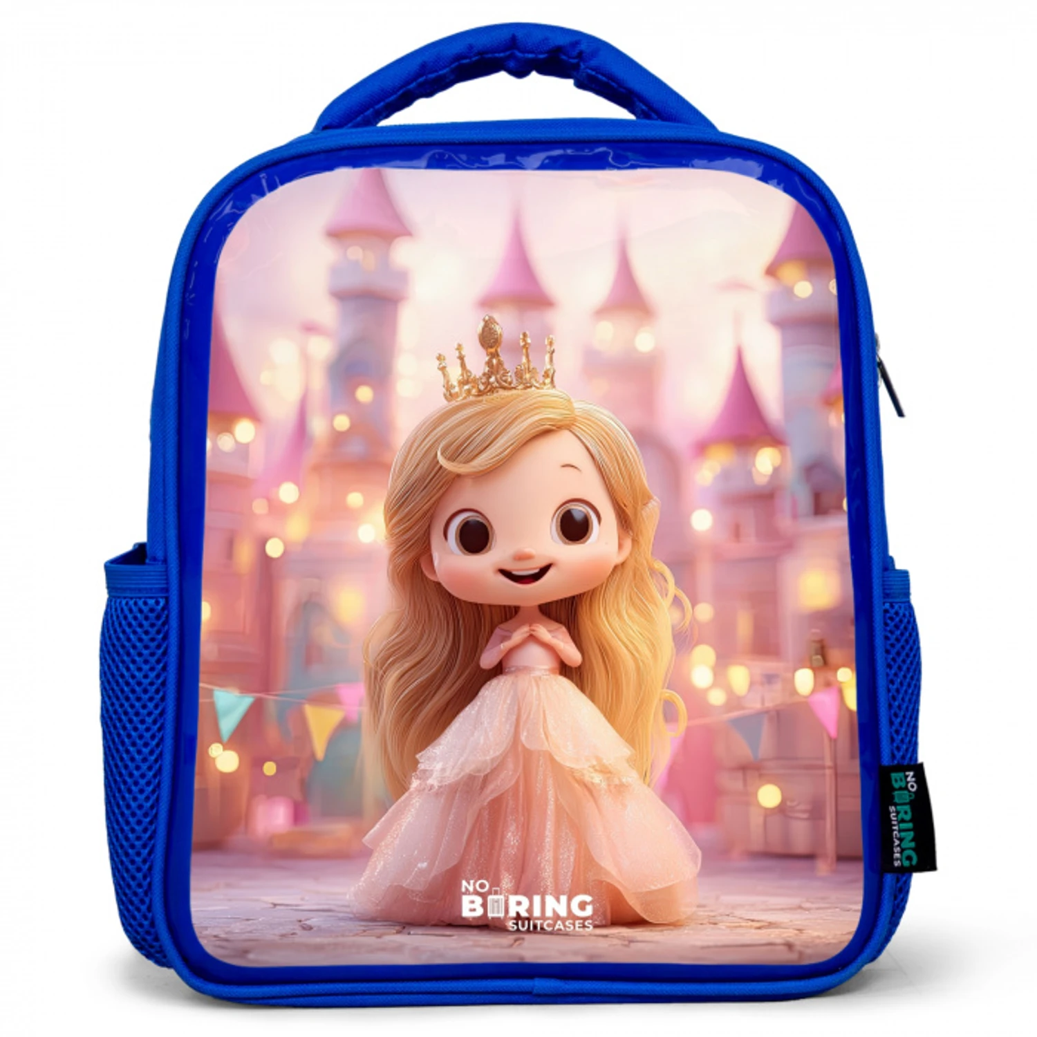 Prinses - Roze - Kasteel Kinderrugzak - Blauw middel -3d