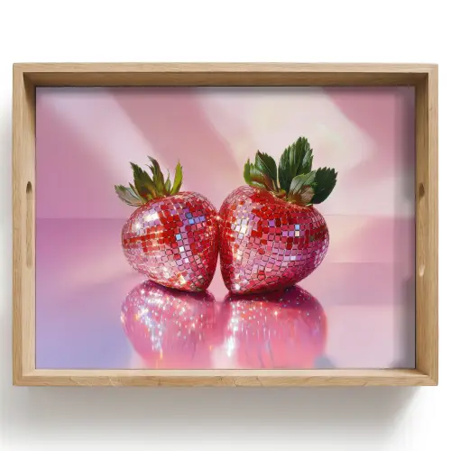 Disco - Fruit - Glitter - Strawberry Dienblad Rechthoek middel -z3d_shopping