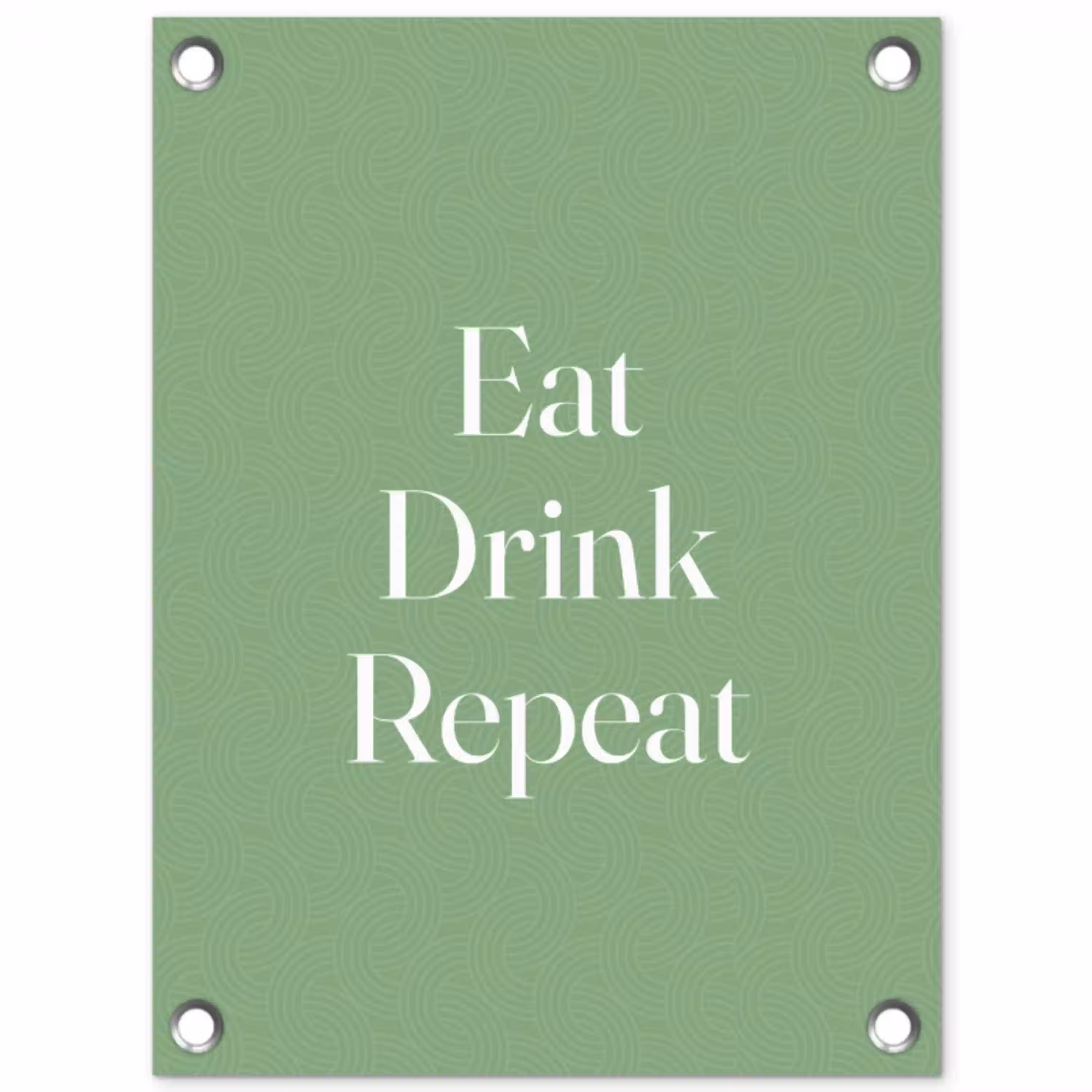 Eten - Drinken - Tekst - Mintgroen tuinposter los doek klein -3d