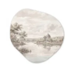 Landschap - Water - Natuur - Sepia Wandcirkel Organisch Forex 3mm klein -3d