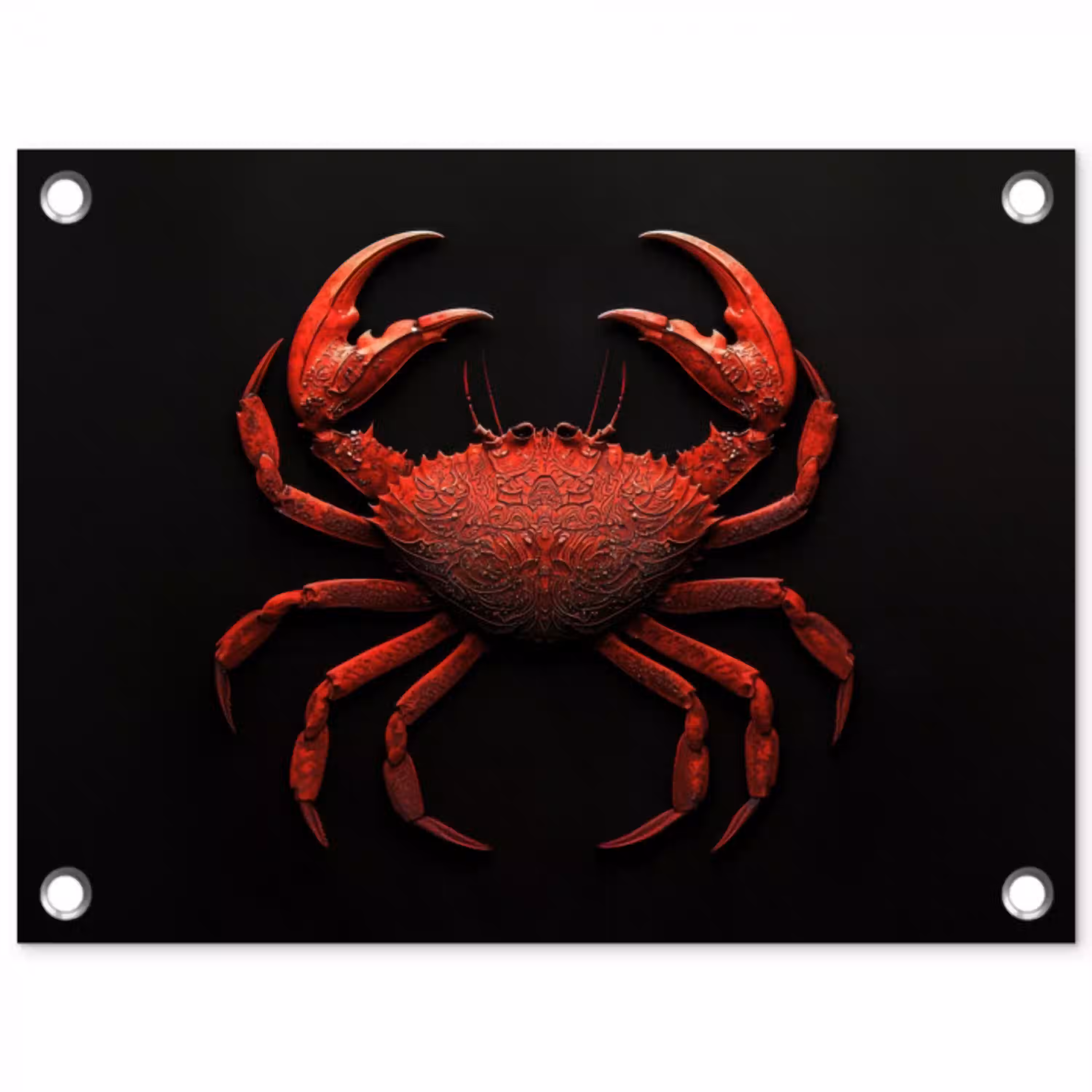 Krab - Rood - Vissen - Schaaldieren tuinposter los doek klein -3d
