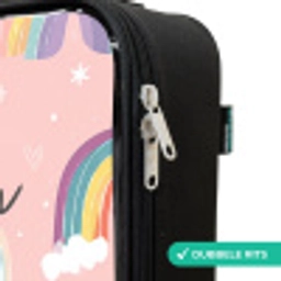 Regenbogen op een roze achtergrond Kinderkoffer - Zwart klein -rits_NL