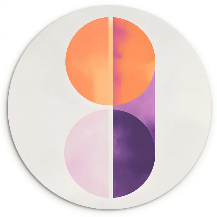 Cirkels - Abstract - Paars Wandcirkel kunststof plaat 5mm dik klein -3d