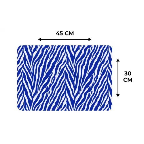 Zebra - Patroon - Kobalt - Blauw Placemat vinyl groot 368 -specs