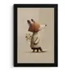 Vos - Gele bloemen - Minimalistisch fotolijst zwart zonder passe partout klein -3d