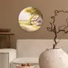 Huisje - Hout - Bloemen Wandcirkel kunststof plaat 5mm dik klein -sfeer1