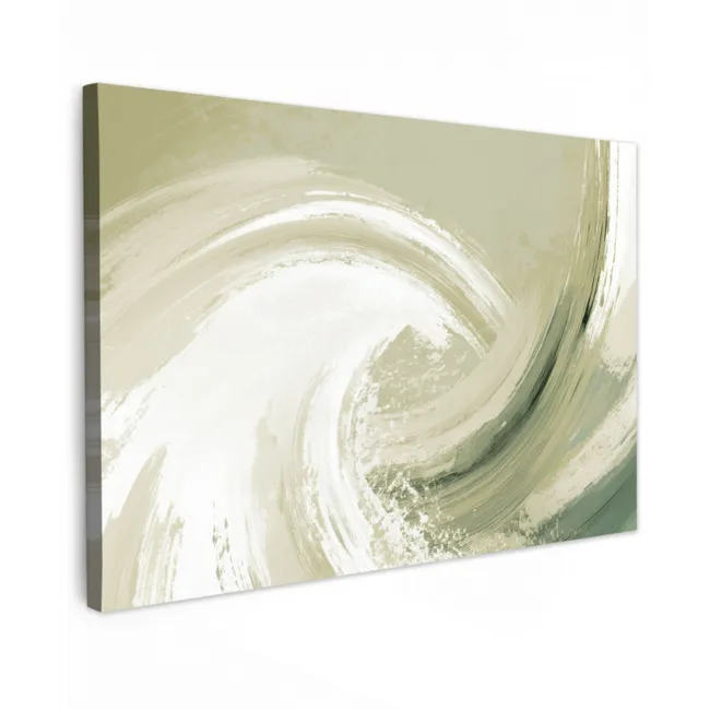 Buiten canvas - Abstract - Penseelstreken - Golven - Groen
