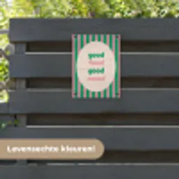 Gestreept - Quote - Ovaal - Roze tuinposter los doek klein -sfeer3