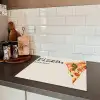 Pizza - Kaas - Pepperoni Inductie beschermer vinyl 3mm middel -sfeer3