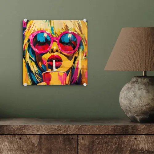 Zonnebril - Roze - Vrouw - Rietje plexiglas 5mm klein -sfeer3