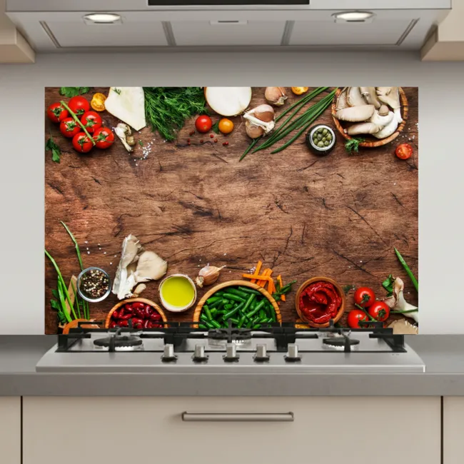 Kruiden - Groente - Rustiek keuken achterwand spatscherm klein -3d_website